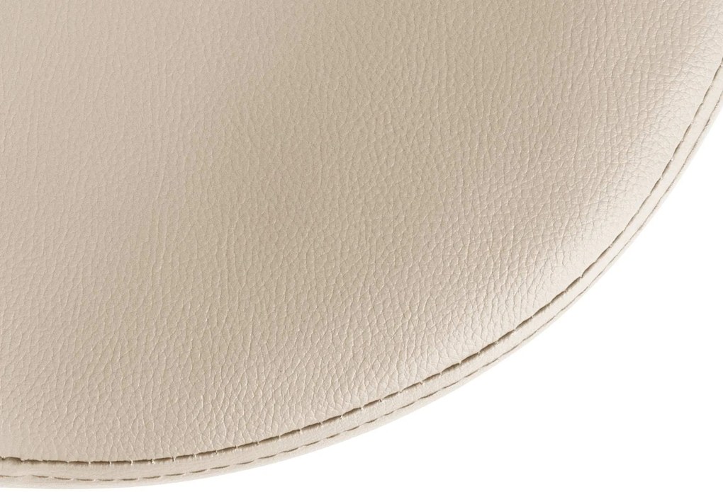 Banco de bar Ponte em couro sintético e com estrutura branca 38,5 x 60-81 x 38,5 cm Creme