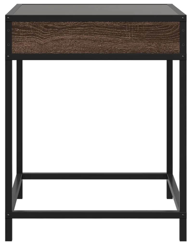 Mesa de cabeceira c/ LED Infinity 40x40x51 cm carvalho castanho