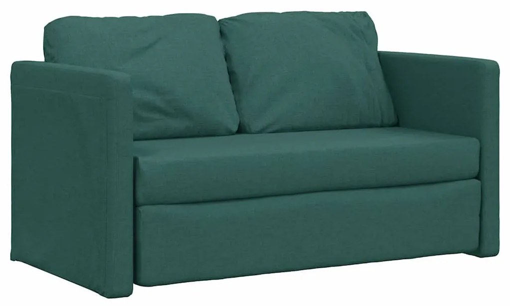 Sofá-cama sem pés 112x174x55 cm tecido verde-escuro