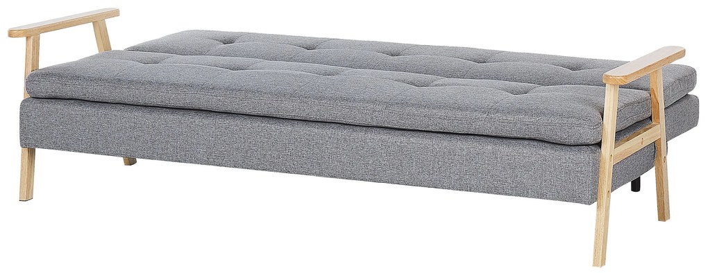 Sofá-cama estofado em tecido cinzento claro TJORN Beliani