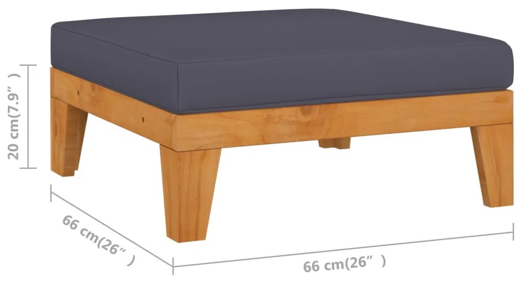 5 pcs conjunto lounge de jardim c/ almofadões acácia maciça