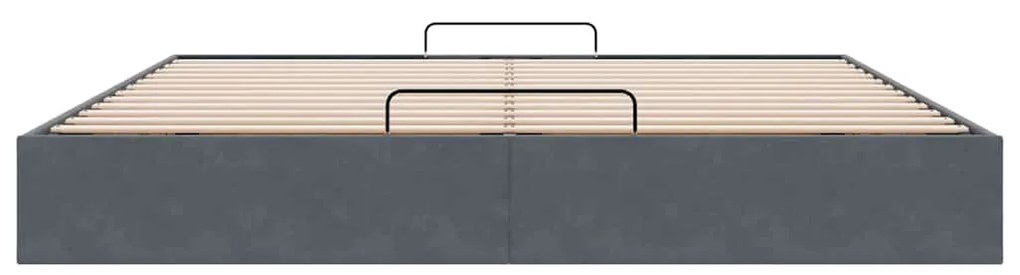 Estrutura de cama otomana sem colchão 160x200cm cinzento escuro