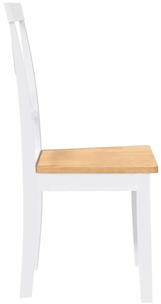 Cadeiras de jantar 2 pcs madeira de seringueira maciça branco