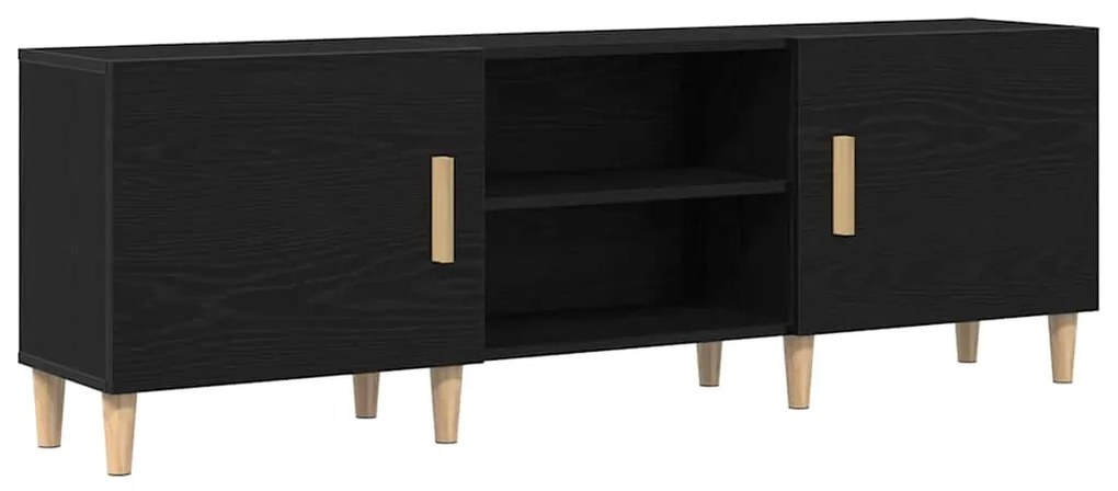 Suporte para TV vidaXL - Carvalho Preto, 150x30x50 cm, Feito de Madeir