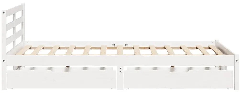 Cama sem colchão 140x190 cm madeira de pinho maciça branco