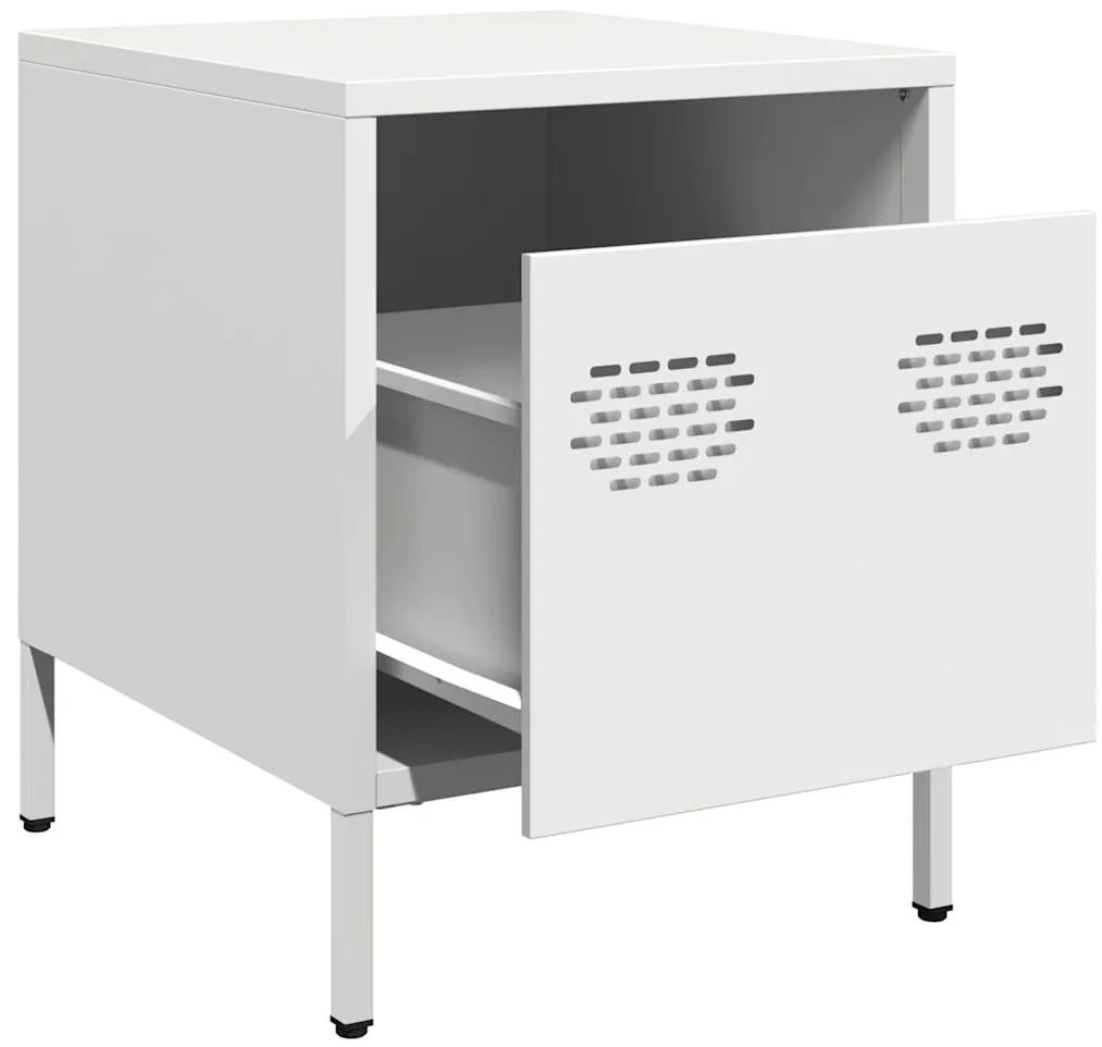 Mesa de cabeceira 35x39x43,5 cm aço branco