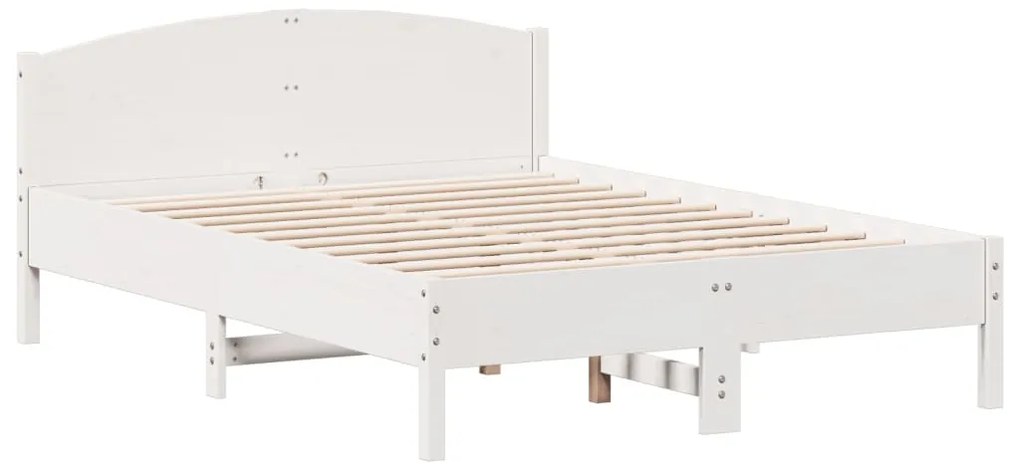 Cama sem colchão 160x200 cm madeira de pinho maciça branco