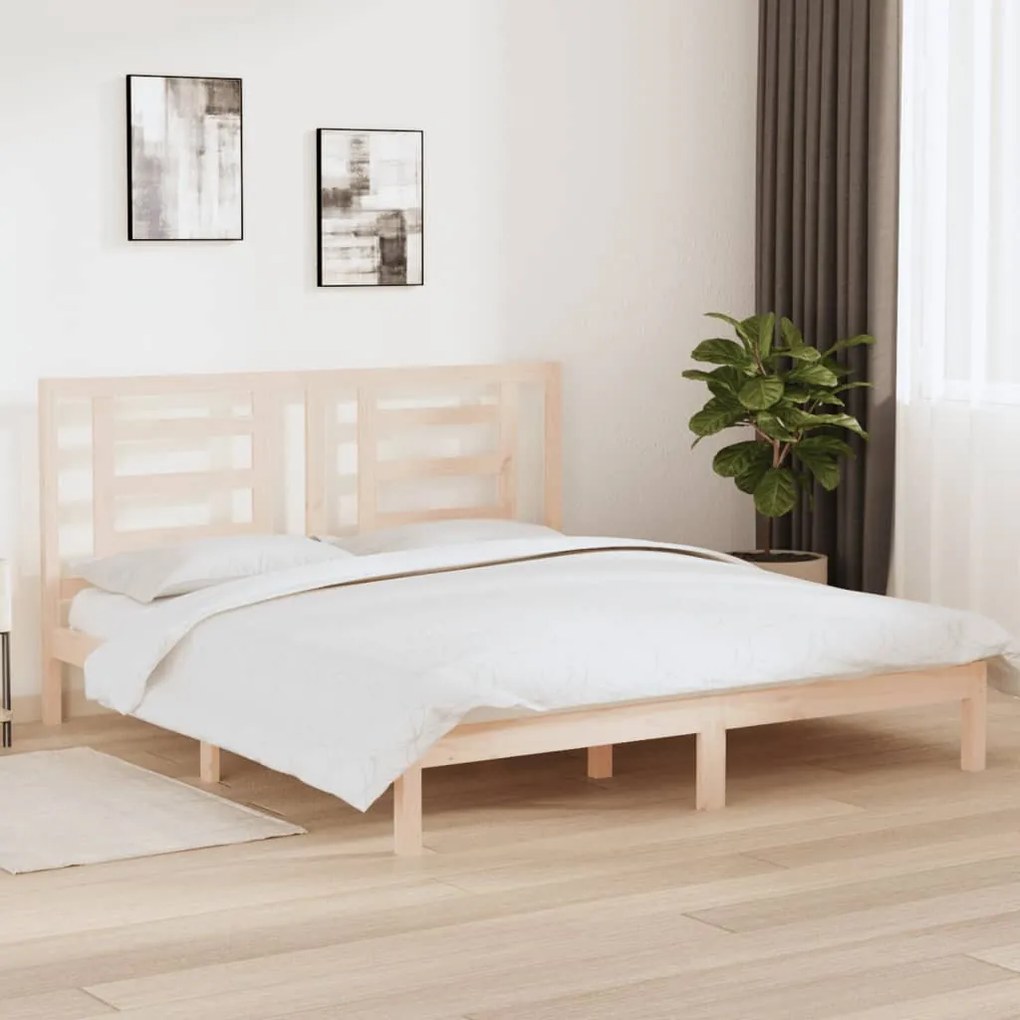 vidaXL Estrutura de cama super king 180x200 cm madeira maciça