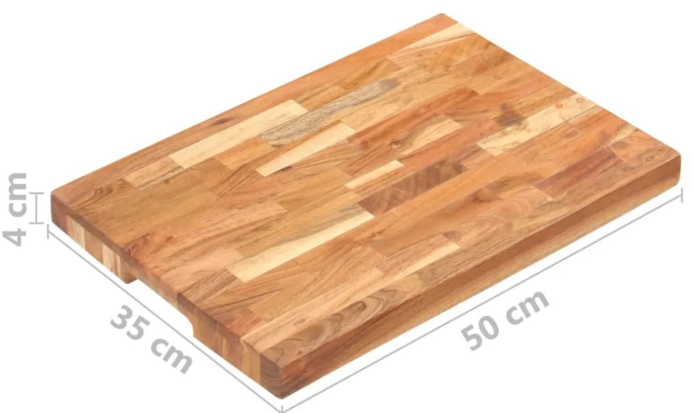 Tábua de cortar 50x35x4 cm madeira de acácia maciça