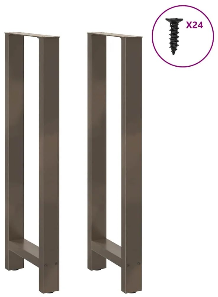 Pés de mesa de bar em aço natural, 2 peças, 50x (110-111) cm, aço