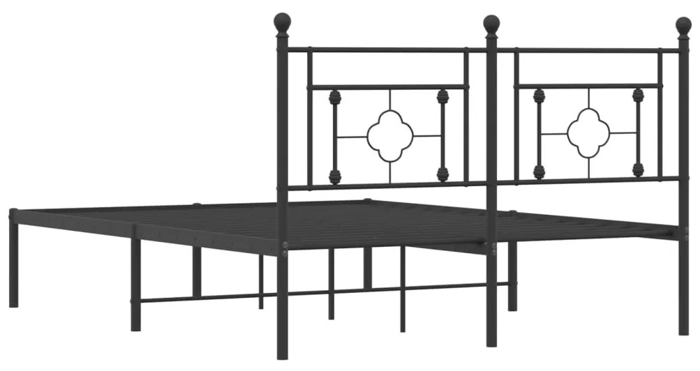 Estrutura de cama com cabeceira 135x190 cm metal preto