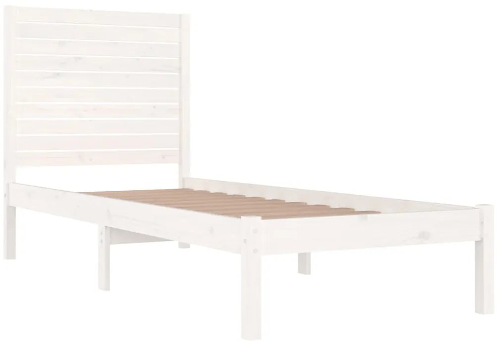 Estrutura cama pequena solteiro 75x190 cm madeira maciça branco