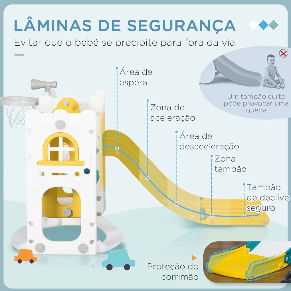 AIYAPLAY Escorrega Infantil 6 em 1 Parque para Crianças com Baloiço e