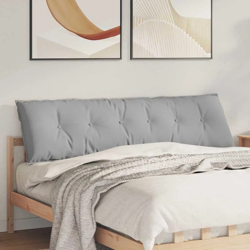 vidaXL Travesseiro para Costas Cinza Nuvem 180 x 19 x 50 cm tecido