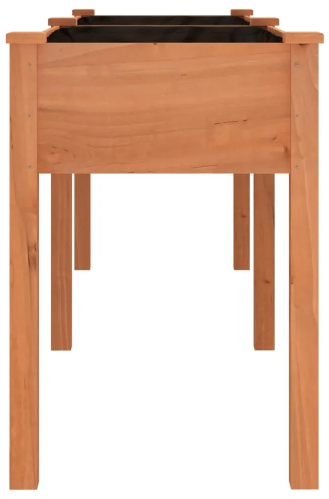 Vaso/floreira c/ forro 203x53x76 cm abeto maciço castanho