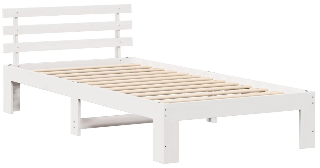 Estrutura de Cama de Madeira Branca Madeira Solteiro Durável