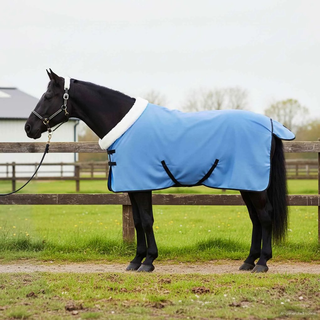 vidaXL Cobertor de Cavalo Aqua Completo 105 cm Fleece polar