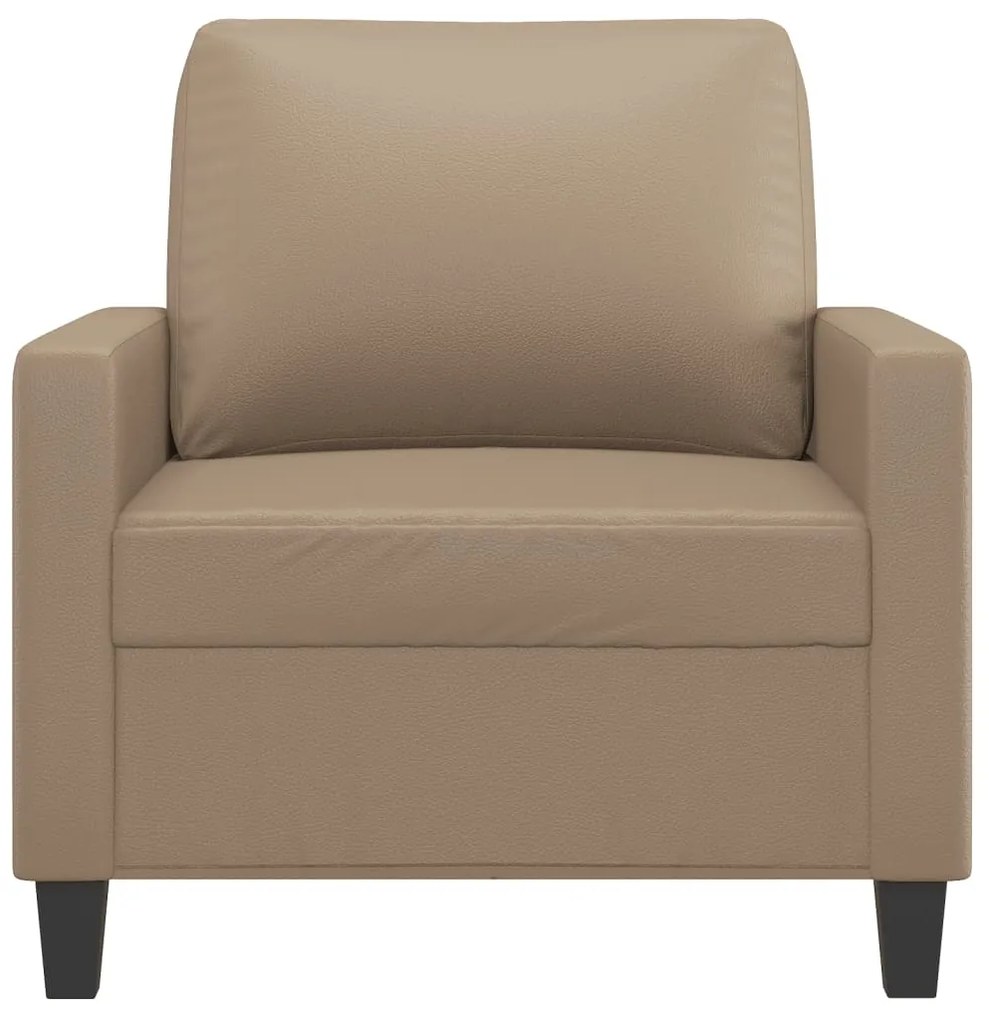 Poltrona 60 cm couro artificial cappuccino