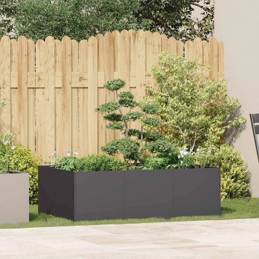 Vaso floreira 120x80x40 cm aço preto