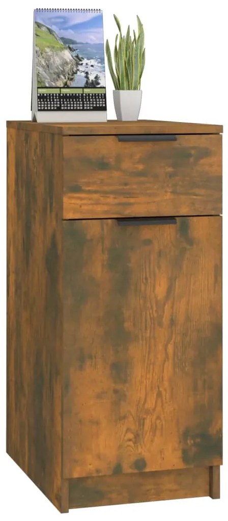 Armário de secretária 33,5x50x75 cm madeira carvalho fumado