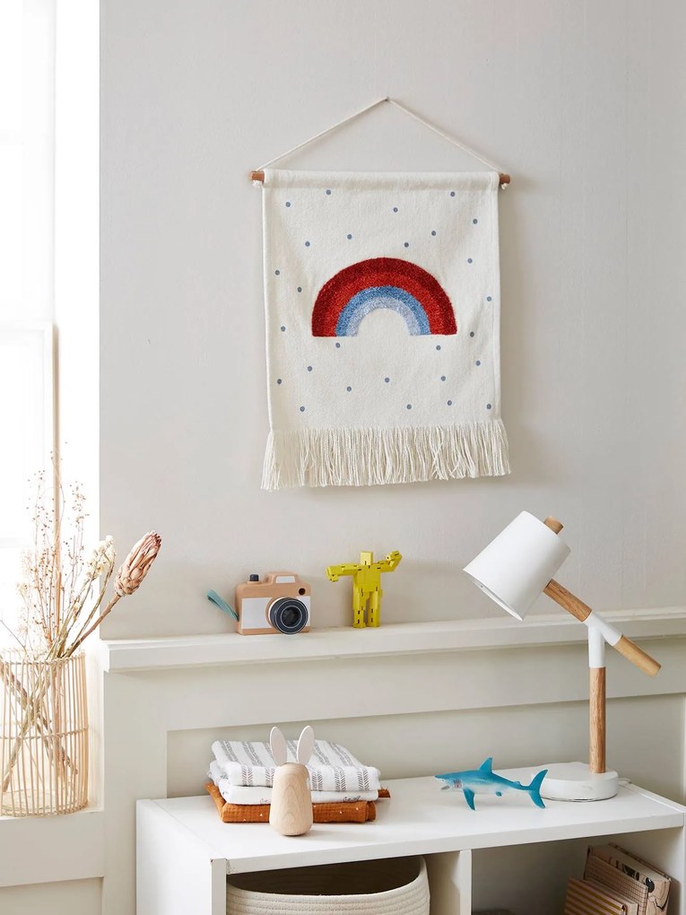 Arco-íris de parede personalizável branco medio liso com motivo
