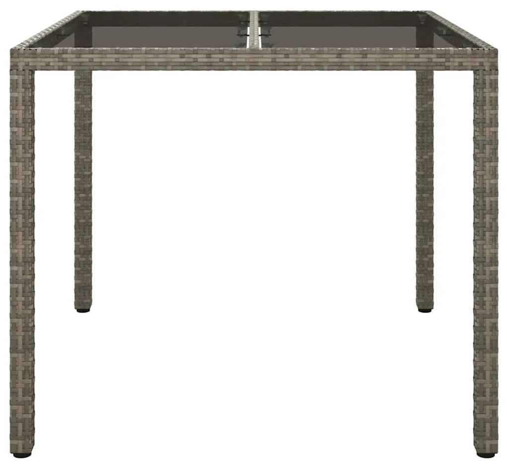 Mesa de Jantar Cinza 90x90x75 cm Vime Sintético