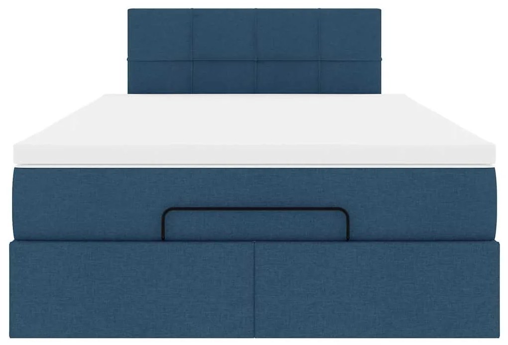 Cama otomana com colchão 120x200 cm tecido azul