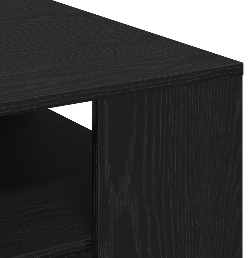 Mesa de Café em Carvalho Preto 55x55x42 cm Feita de Madeira Derivada