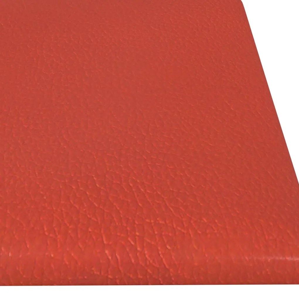 Painel parede 12pcs 60x15 cm couro artificial 1,08 m² vermelho