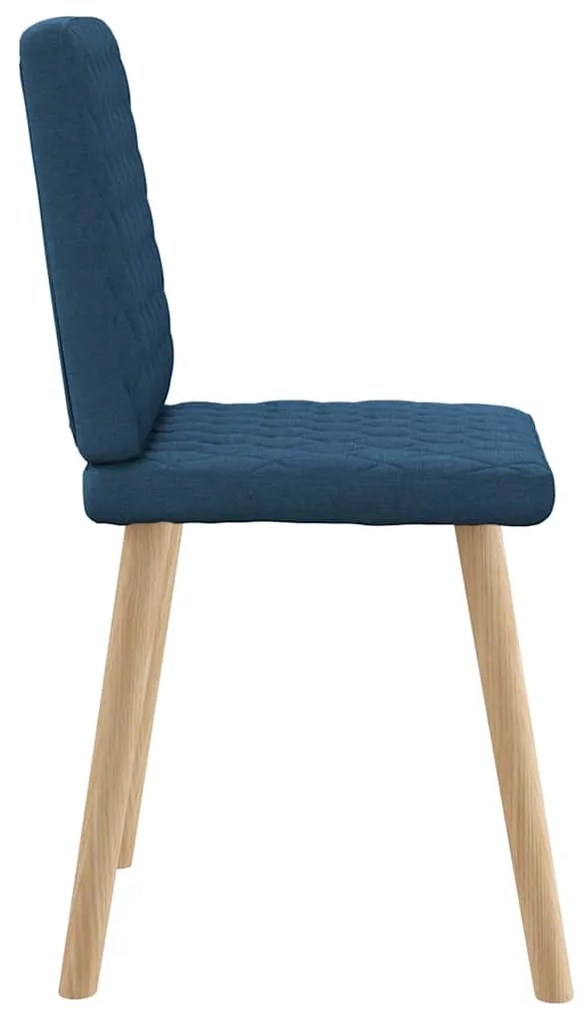 Cadeiras de jantar 6 pcs tecido azul