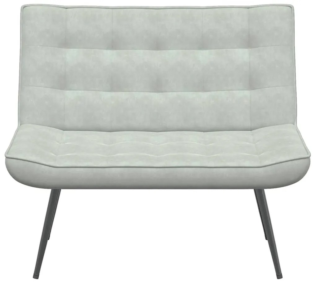 Banco 110x74x84 cm veludo cinzento-claro