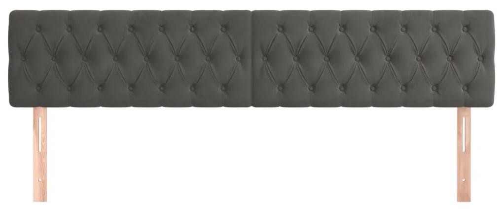 Cabeceira de Cama Paris em Veludo de 200 cm - Cinzento Escuro - Design