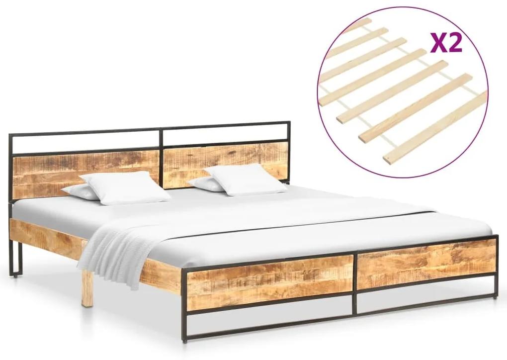Estrutura de cama 180x200 cm madeira de mangueira e pinho maciça