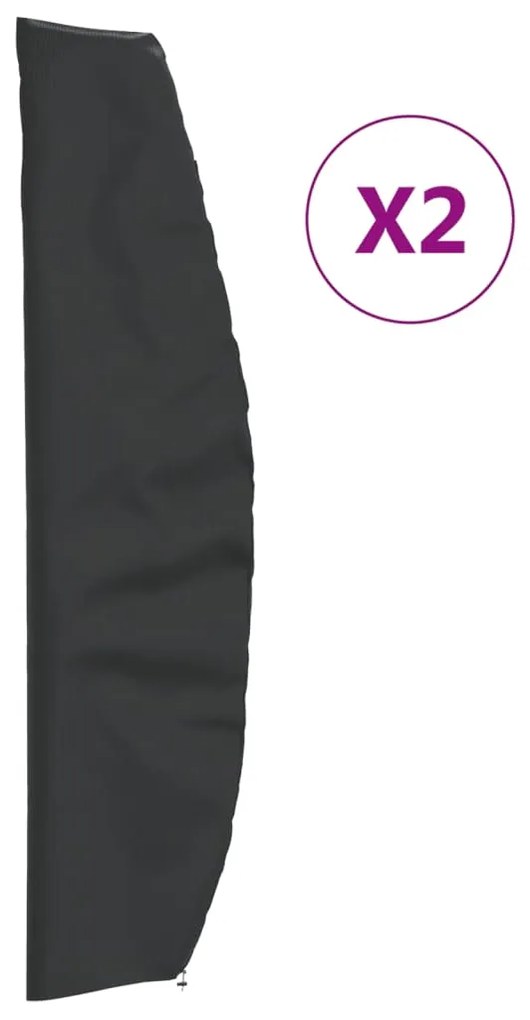 vidaXL Capas p/ guarda-sol de jardim 2 pcs 265x50/70/40 cm oxford 420D
