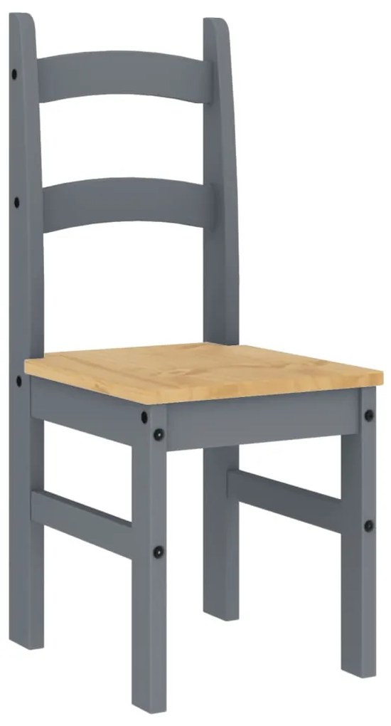 Cadeiras de jantar 2 pcs 40x46x99 cm pinho maciço cinzento