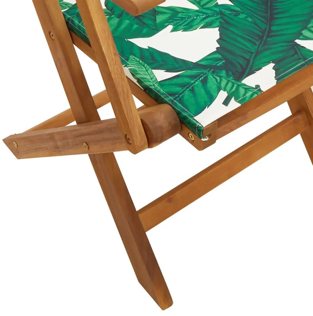 3 pcs conjunto de bistrô tecido/madeira maciça padrão folhas