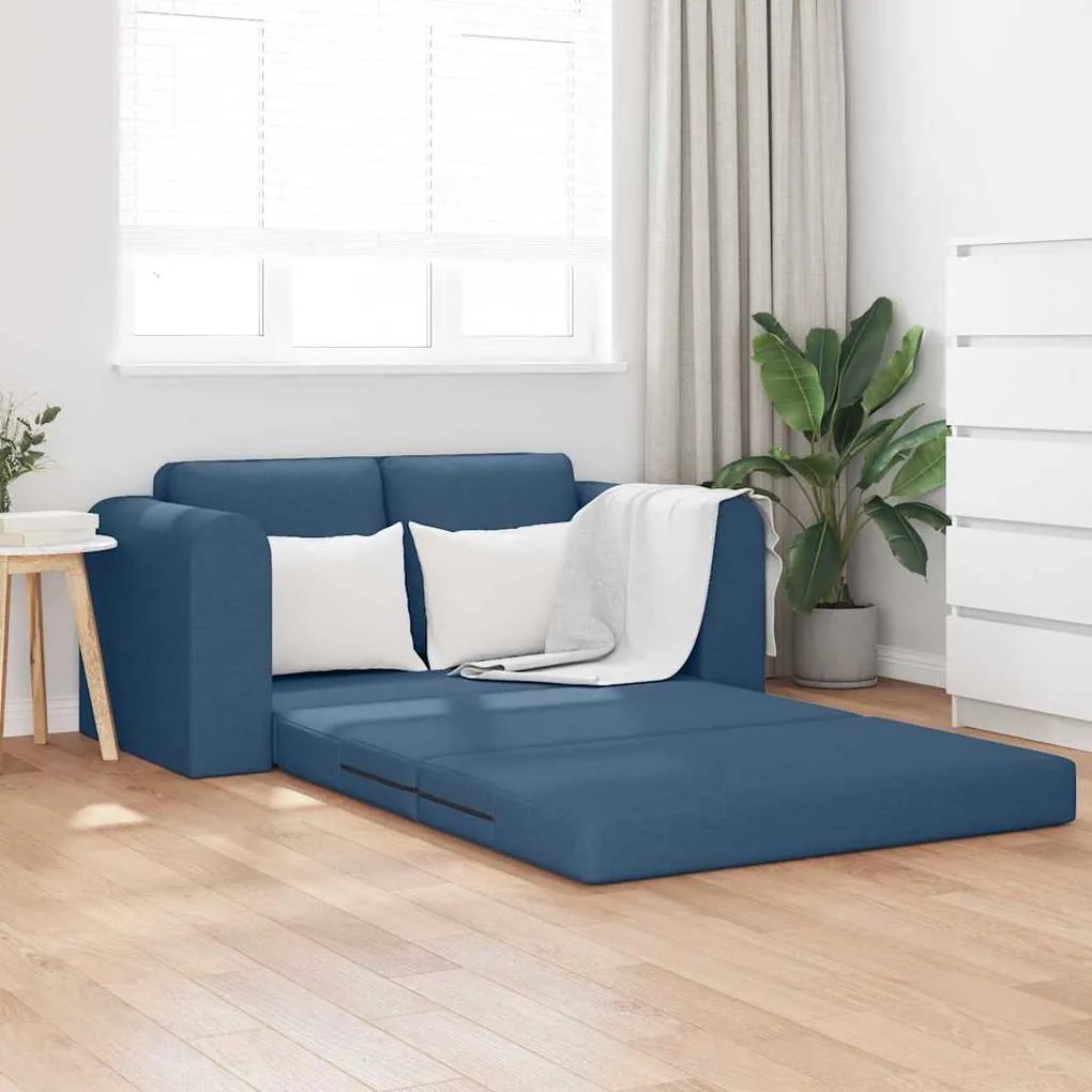 vidaXL Sofá-Cama 60cm Azul tecido