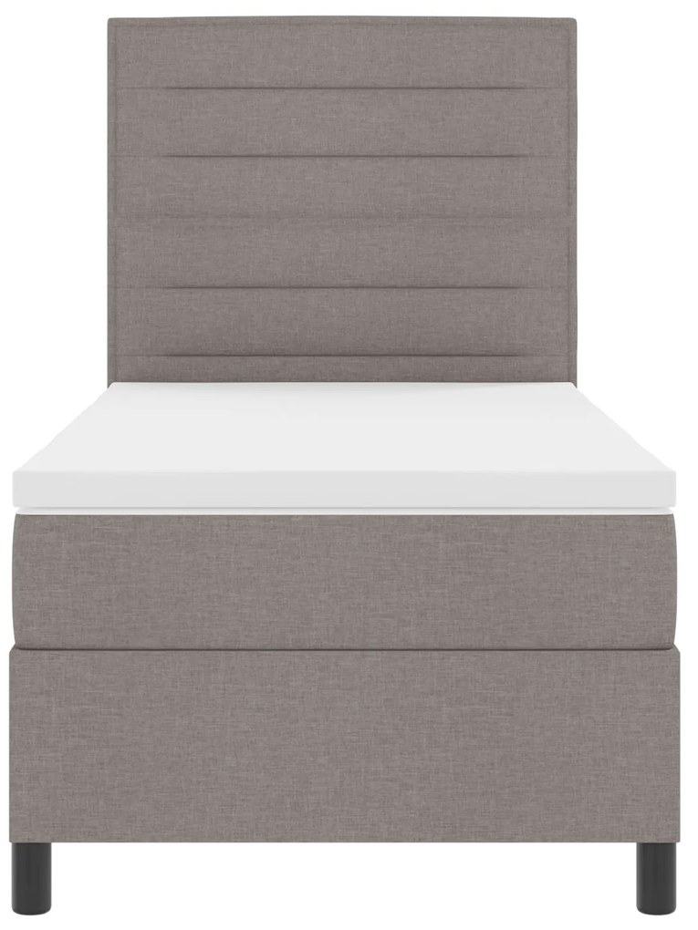 Cama Box Spring com Colchão Taupe 80x200 cm Tecido