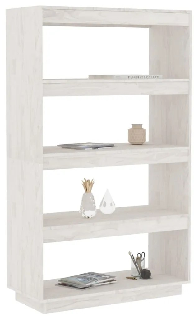 Estante/divisória 80x35x135 cm madeira de pinho maciça branco