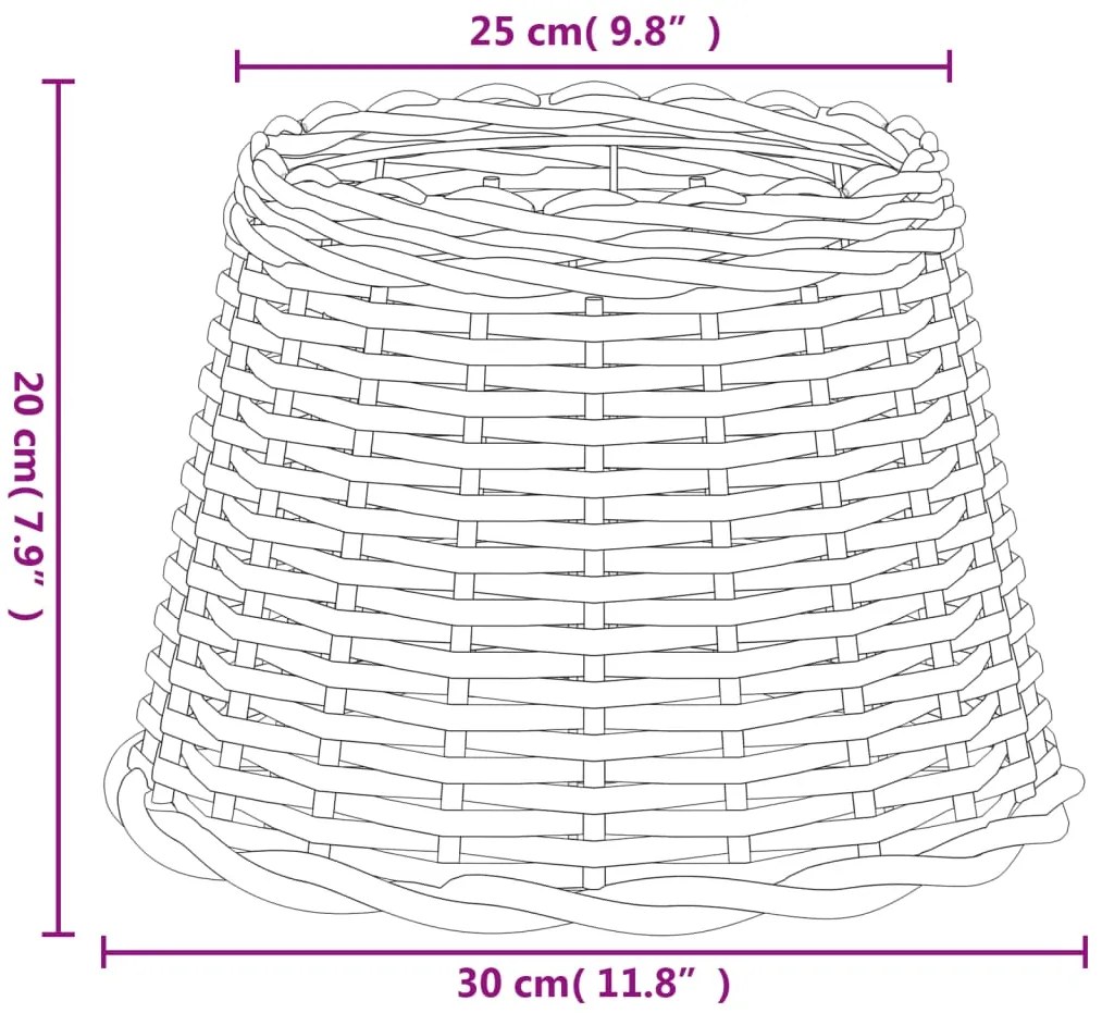 Abajur Ø30x20 cm vime castanho