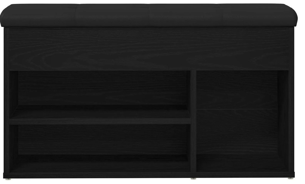 Banco de Armazenamento vidaXL Preto Carvalho 80x30x45 cm Madeira de En