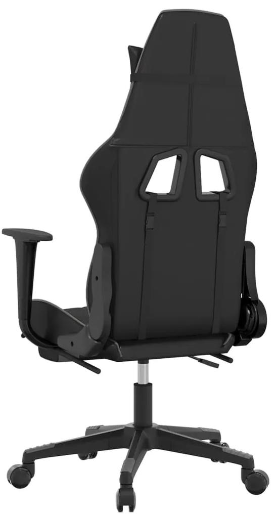 Cadeira gaming c/ apoio pés couro artificial preto e cinza