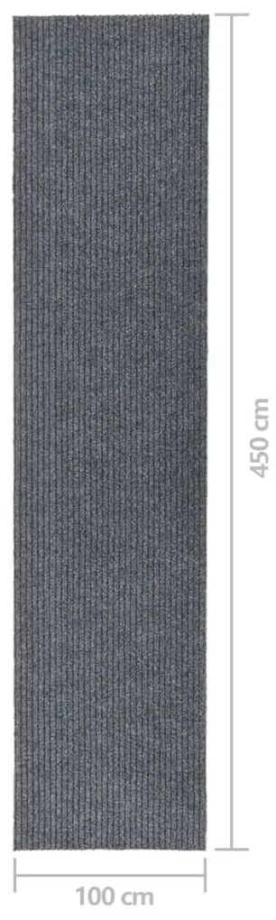 Tapete/passadeira de entrada 100x450 cm cinzento
