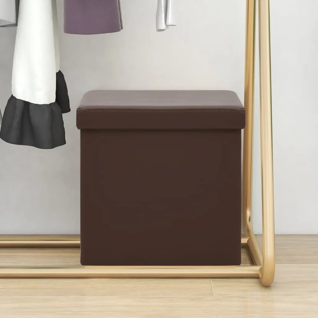 Banco de Arrumação Dobrável Pvc Castanho
