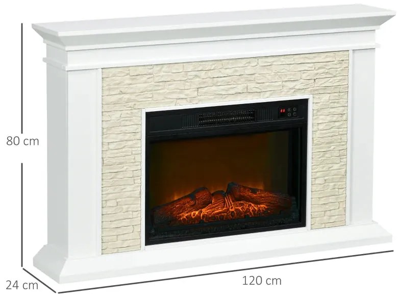 Lareira Elétrica 1800W com Efeito de Chama e Temporizador - Design Mod