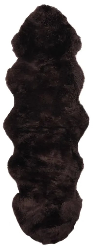 vidaXL Tapete em pele de carneiro 60x180 cm castanho
