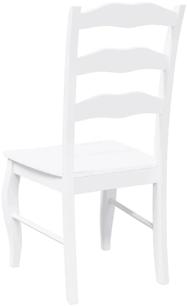 Cadeiras de jantar 2 pcs madeira de seringueira maciça branco
