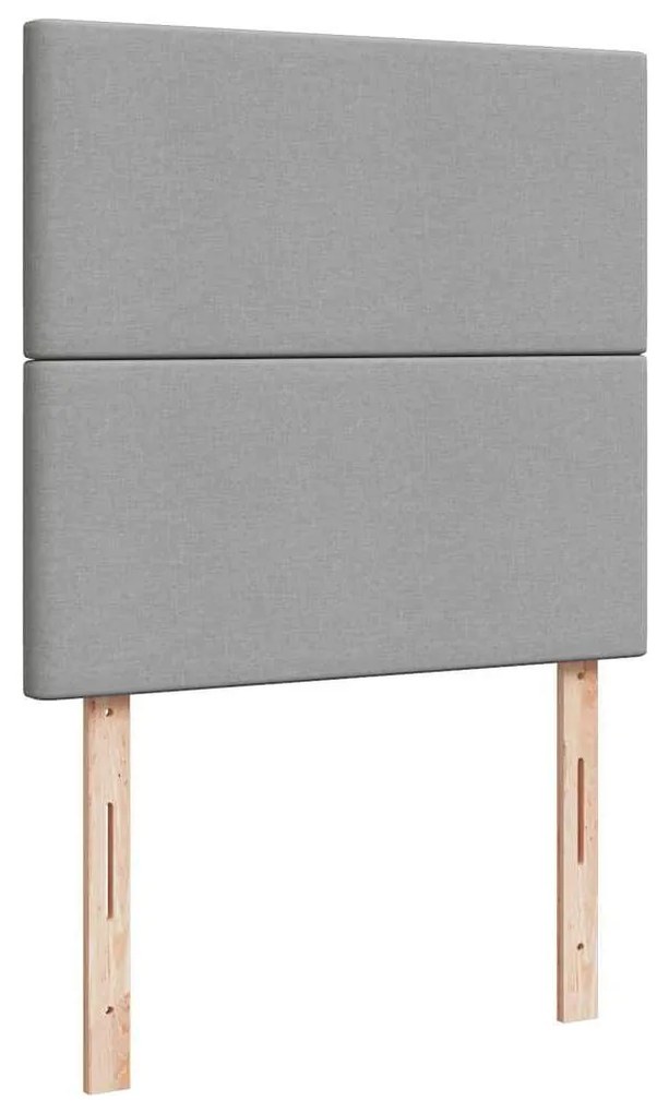 Cama Otomana com colchão & LEDs 90x200 cm tecido cinzento claro