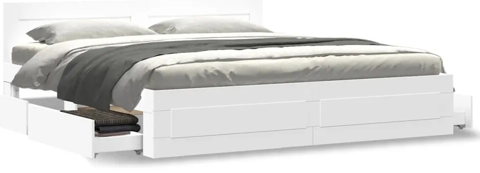 Estrutura de cama c/ cabeceira sem colchão 180x200 cm branco