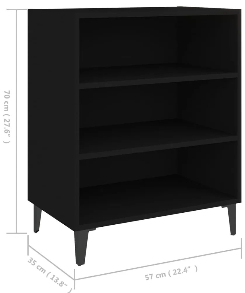 Aparador 57x35x70 cm contraplacado preto